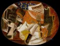 Couteau fourchette menú bouteille jambon 1914 Cubismo